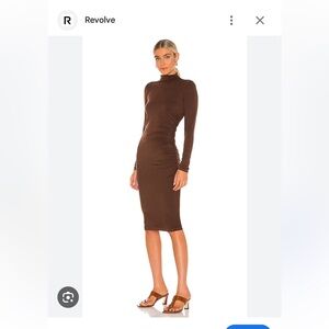 Chocolate Mock Neck Midi Dress